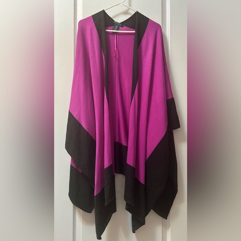 Ralph Lauren Pink and Black Poncho